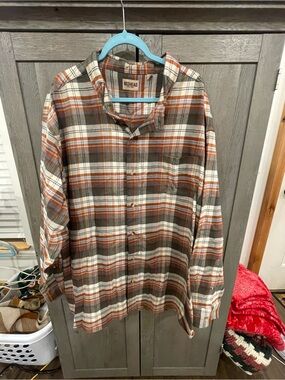 RedHead Plaid Shirt in Cream, Brown & Orange